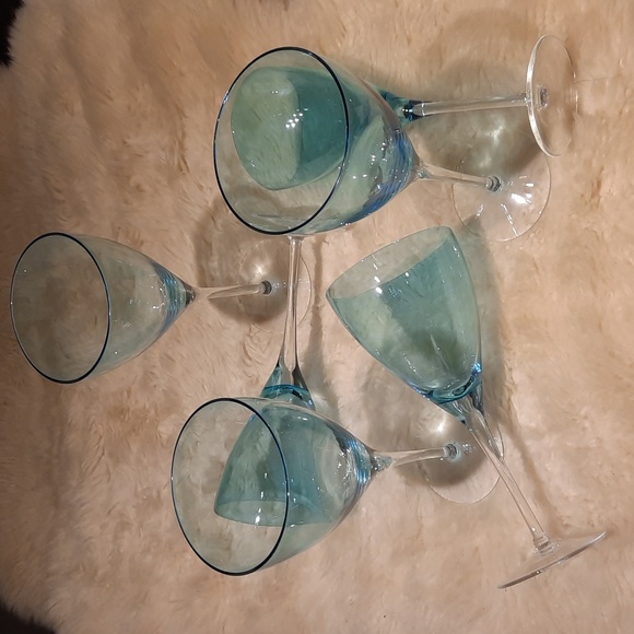 set of 6 blue azure wine glasses - Picture 6 of 6